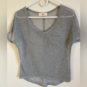 Blushed sheer gray top